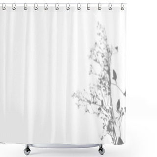 Personality  The Shadow Of The Field Grass On The White Wall. Black And White Image For Photo Overlay Or Mockup Shower Curtains