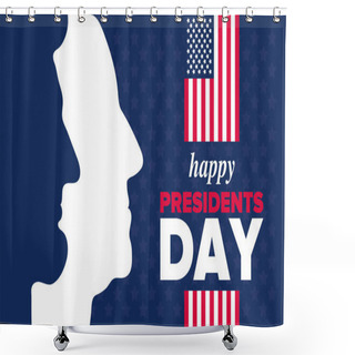 Personality  Happy Presidents Day In United States. Washington's Birthday. Federal Holiday In America. Celebrated In February. Patriotic American Elements. Poster, Banner And Background. Vector Illustration Shower Curtains