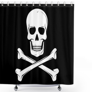 Personality  Pirate Vector Flag (jolly Roger Pirate Flag With Skull And Cross Bones) Shower Curtains