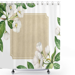 Personality  Watercolor Apple Flowers Shower Curtains