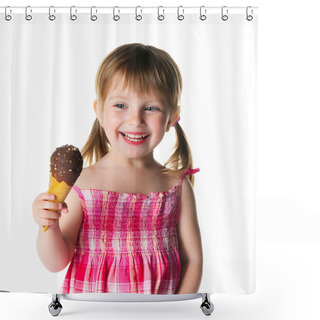 Personality  Cute Little Girl With The Ice-cream Shower Curtains