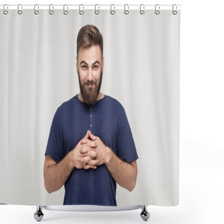 Personality  Businessman Looking Arrogant At Camera Shower Curtains