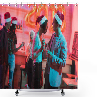 Personality  Multiethnic Friends At New Year Party Shower Curtains