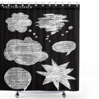 Personality  Vector Speech Bubbles On Chalkboard Shower Curtains