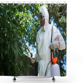 Personality  Man Doing Pest Control Shower Curtains