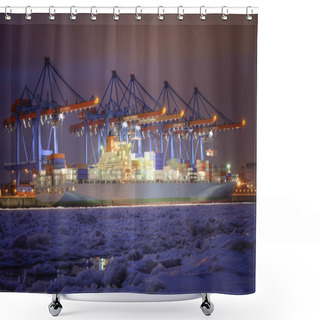 Personality  Container Terminal In Hamburg, Germany Shower Curtains
