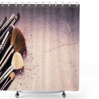 Personality  Collection Of Professional Makeup Brushes Shower Curtains