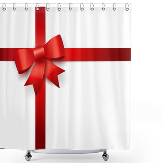 Personality  Red Bow Isolated On White Background Shower Curtains