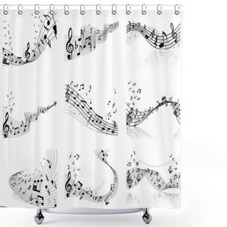 Personality  Notes Staff Shower Curtains