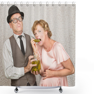 Personality  Man With Craving Pregnant Woman Shower Curtains