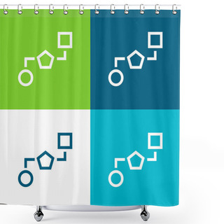 Personality  Block Schemes Of Three Geometric Shapes Connected By Lines Flat Four Color Minimal Icon Set Shower Curtains