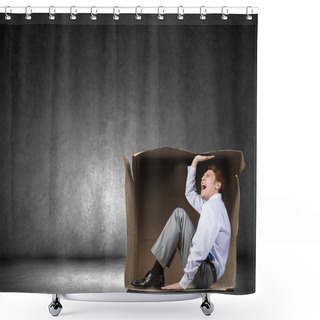 Personality  Man In Box Shower Curtains