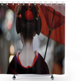 Personality  Geiko With Umbrella In Kyoto,Japan Shower Curtains