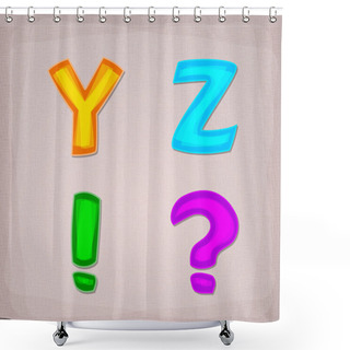 Personality  Vector Colorful Font. Y, Z Shower Curtains