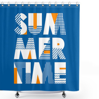 Personality  Summer Time T-shirt Typography, Vector Illustration Shower Curtains