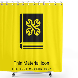 Personality  Book Minimal Bright Yellow Material Icon Shower Curtains