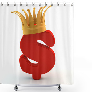 Personality  Crown On Red Dollar Sign Shower Curtains