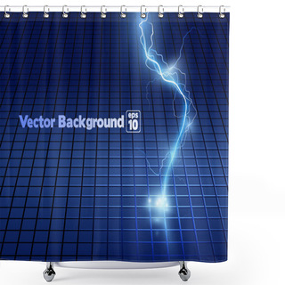 Personality  Blue Lightning Flash Background. Shower Curtains