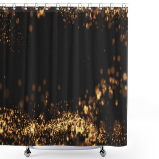 Personality  Gold Background Wave Motion Shower Curtains