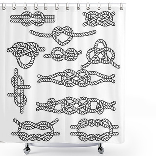 Personality  Set Of Rope Knots Shower Curtains