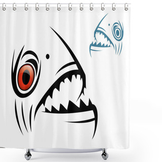 Personality  Piranha Fish Shower Curtains