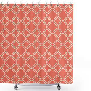 Personality  Coral Pink Quatrefoil Pattern Shower Curtains