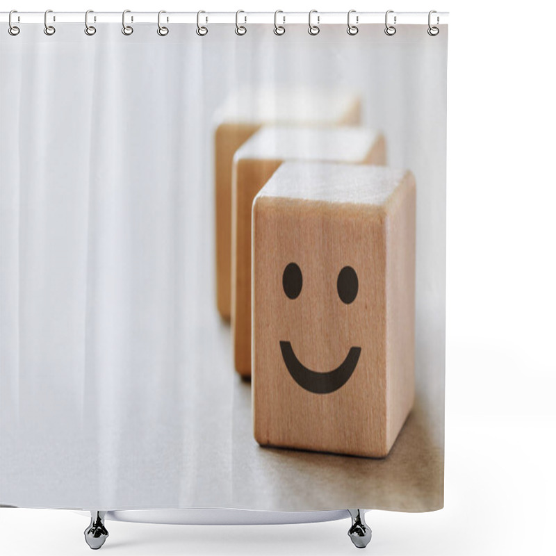 Personality  Happy Face Emotion On Dice Side Shower Curtains