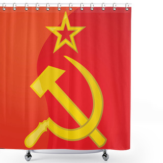 Personality  USSR Hammer And Sickle Shower Curtains