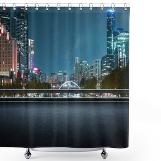 Personality  Melbourne Urban Cityscape Skyline Night Scene Shower Curtains