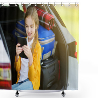 Personality  Girl In Car Trunk Reading Ebook Shower Curtains