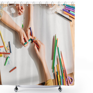 Personality  Cute Kids Drawing  Shower Curtains