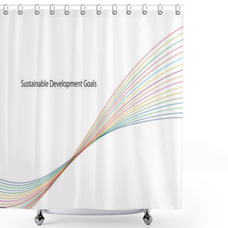 Personality  Sustainable Development Image Line Abstract Cmyk Frame 2 Shower Curtains