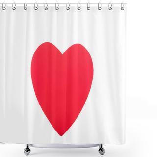 Personality  One Red Heart Isolated On White, Valentines Day Concept Shower Curtains