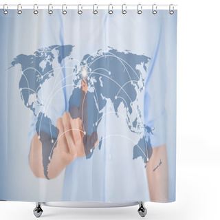 Personality  Futuristic Communication Concept Shower Curtains