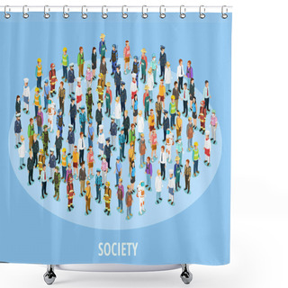 Personality  Professional Society Isometric Background  Shower Curtains