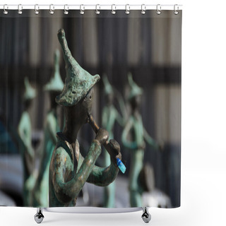 Personality  Statues Of 21 Musicians In Front Of Administrative Building Shower Curtains