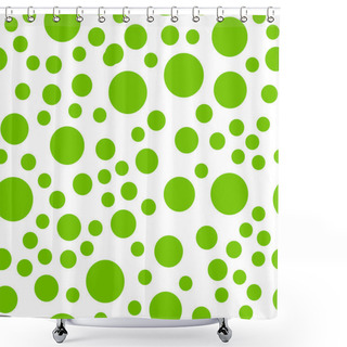 Personality  Pattern With Random Green Circles Shower Curtains