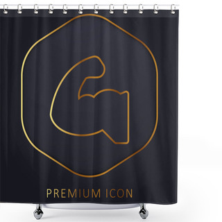 Personality  Biceps Golden Line Premium Logo Or Icon Shower Curtains