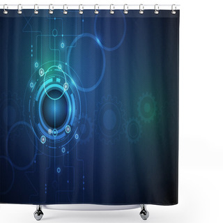Personality  Vector Illustration Abstract Futuristic Circuit Board Shower Curtains
