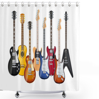Personality  Acoustic And Electric Guitars Shower Curtains
