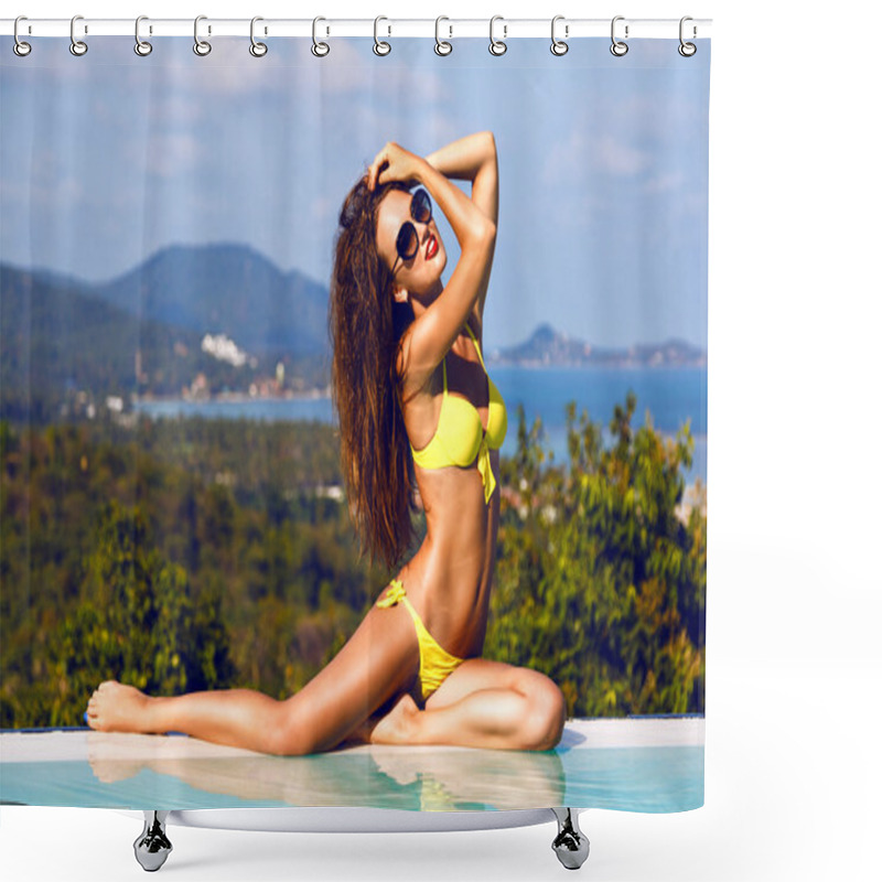 Personality  Sexy Perfect Fit Body Lady Near Pool Shower Curtains