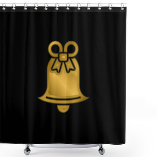Personality  Bell Gold Plated Metalic Icon Or Logo Vector Shower Curtains
