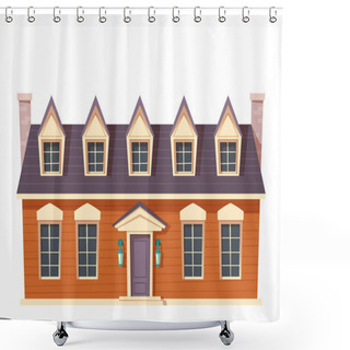 Personality  Urban Retro Colonial Style Building Cartoon Shower Curtains