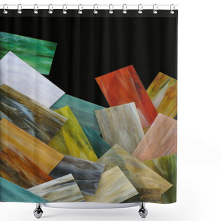 Personality  Samples Of Different Colorful Stained Glass Shower Curtains