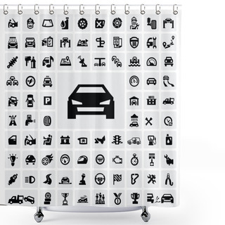 Personality  Auto Icons Shower Curtains