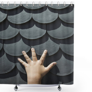 Personality  Hand On Rooftop. Shower Curtains
