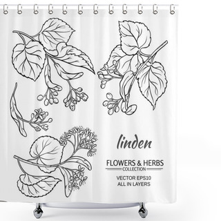 Personality  Linden Vector Set Shower Curtains