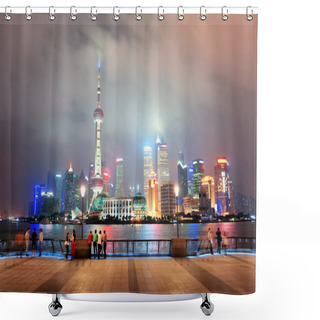 Personality  Shanghai Skyscrapers Shower Curtains