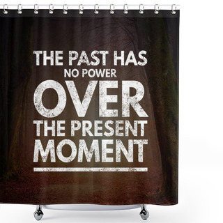 Personality  Inspirational Quotes The Past Has No Power Over The Present Moment, Positive, Motivation Shower Curtains
