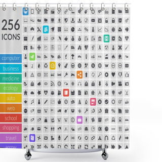 Personality  Icons Inside Rounded Squares Shower Curtains